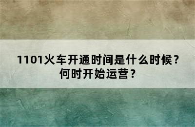1101火车开通时间是什么时候？何时开始运营？