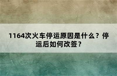 1164次火车停运原因是什么？停运后如何改签？