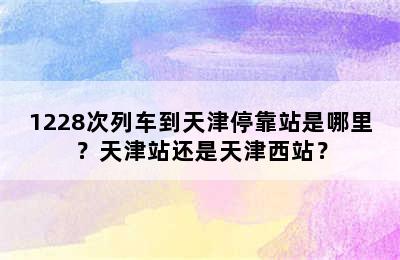 1228次列车到天津停靠站是哪里？天津站还是天津西站？