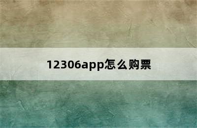 12306app怎么购票