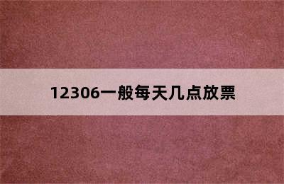 12306一般每天几点放票