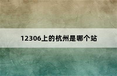 12306上的杭州是哪个站