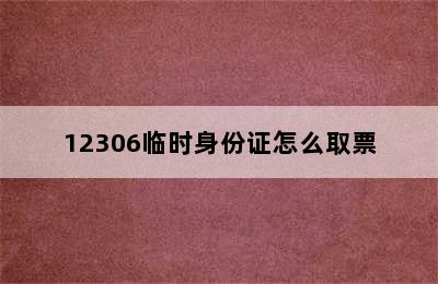 12306临时身份证怎么取票