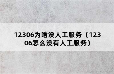 12306为啥没人工服务（12306怎么没有人工服务）