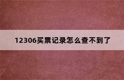 12306买票记录怎么查不到了