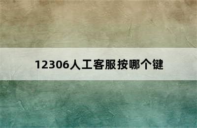 12306人工客服按哪个键