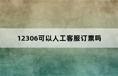 12306可以人工客服订票吗