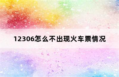 12306怎么不出现火车票情况