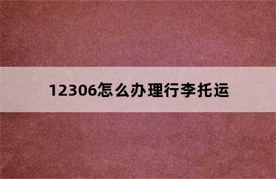 12306怎么办理行李托运