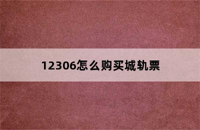 12306怎么购买城轨票