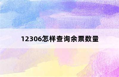 12306怎样查询余票数量