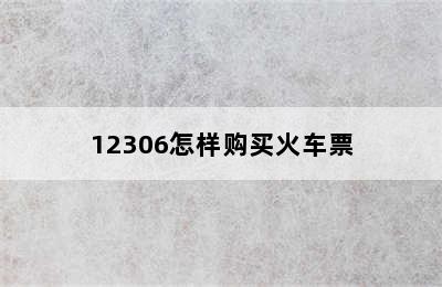 12306怎样购买火车票