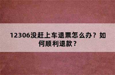 12306没赶上车退票怎么办？如何顺利退款？