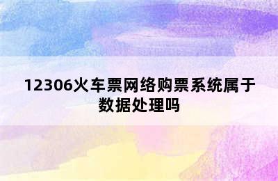 12306火车票网络购票系统属于数据处理吗