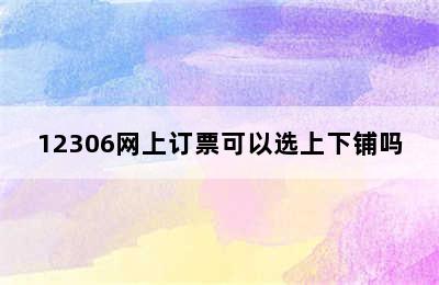 12306网上订票可以选上下铺吗