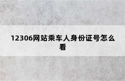 12306网站乘车人身份证号怎么看