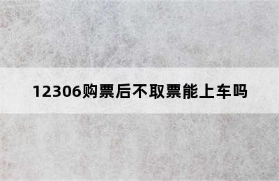 12306购票后不取票能上车吗