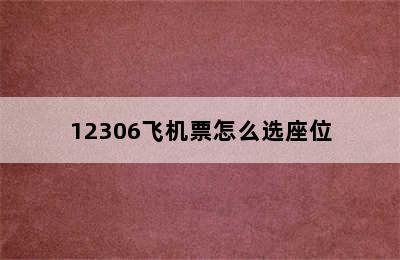 12306飞机票怎么选座位