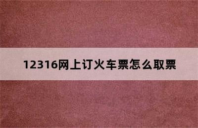 12316网上订火车票怎么取票