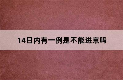 14日内有一例是不能进京吗