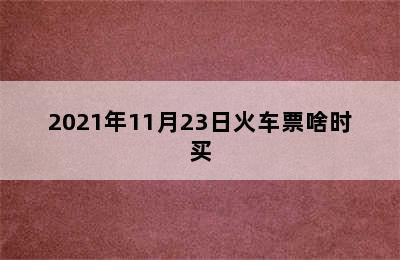 2021年11月23日火车票啥时买