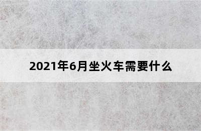 2021年6月坐火车需要什么