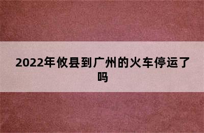 2022年攸县到广州的火车停运了吗