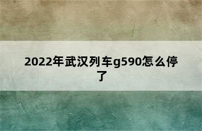 2022年武汉列车g590怎么停了