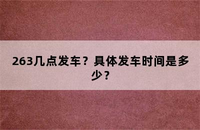 263几点发车？具体发车时间是多少？