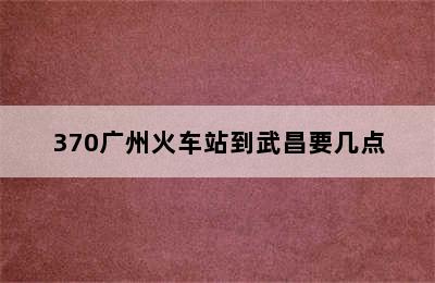 370广州火车站到武昌要几点