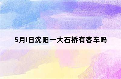 5月i日沈阳一大石桥有客车吗