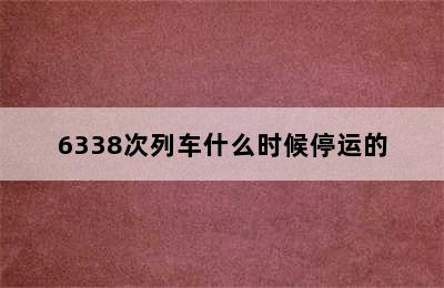 6338次列车什么时候停运的