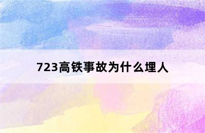 723高铁事故为什么埋人