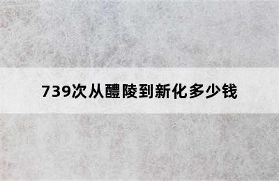 739次从醴陵到新化多少钱