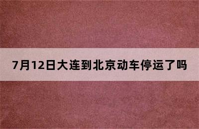 7月12日大连到北京动车停运了吗