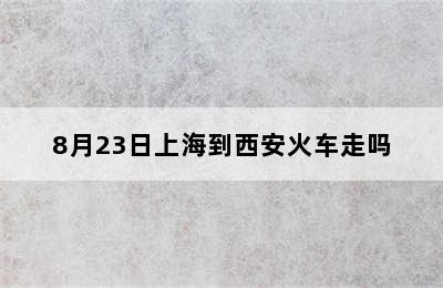 8月23日上海到西安火车走吗