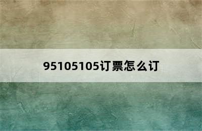 95105105订票怎么订