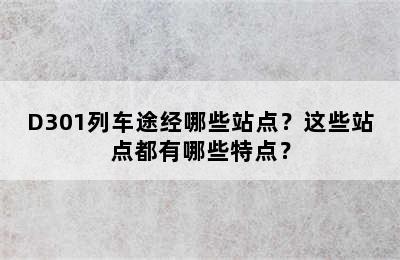 D301列车途经哪些站点？这些站点都有哪些特点？