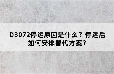 D3072停运原因是什么？停运后如何安排替代方案？