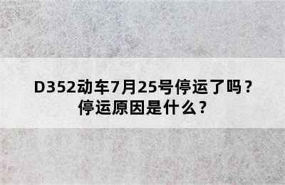 D352动车7月25号停运了吗？停运原因是什么？