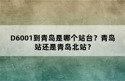 D6001到青岛是哪个站台？青岛站还是青岛北站？