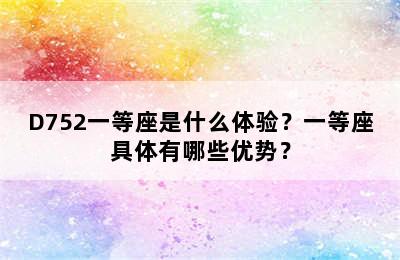 D752一等座是什么体验？一等座具体有哪些优势？