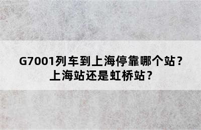 G7001列车到上海停靠哪个站？上海站还是虹桥站？