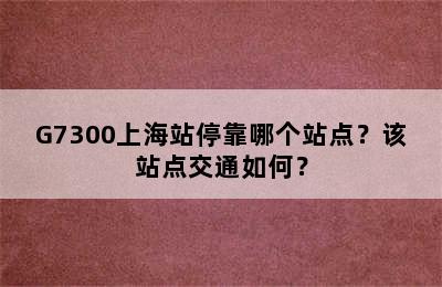 G7300上海站停靠哪个站点？该站点交通如何？