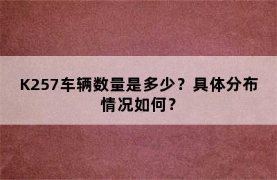 K257车辆数量是多少？具体分布情况如何？