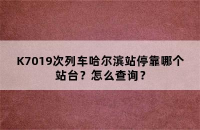 K7019次列车哈尔滨站停靠哪个站台？怎么查询？