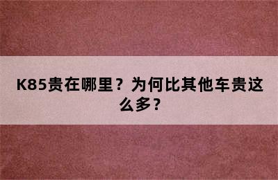 K85贵在哪里？为何比其他车贵这么多？