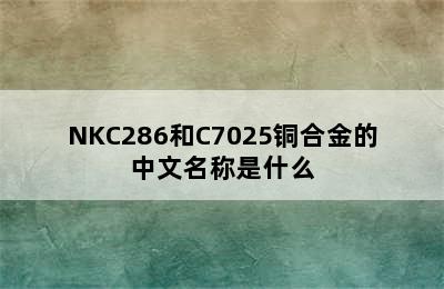 NKC286和C7025铜合金的中文名称是什么