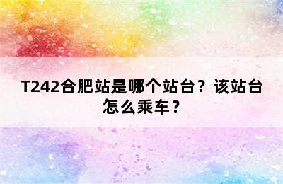T242合肥站是哪个站台？该站台怎么乘车？