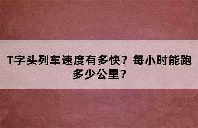 T字头列车速度有多快？每小时能跑多少公里？